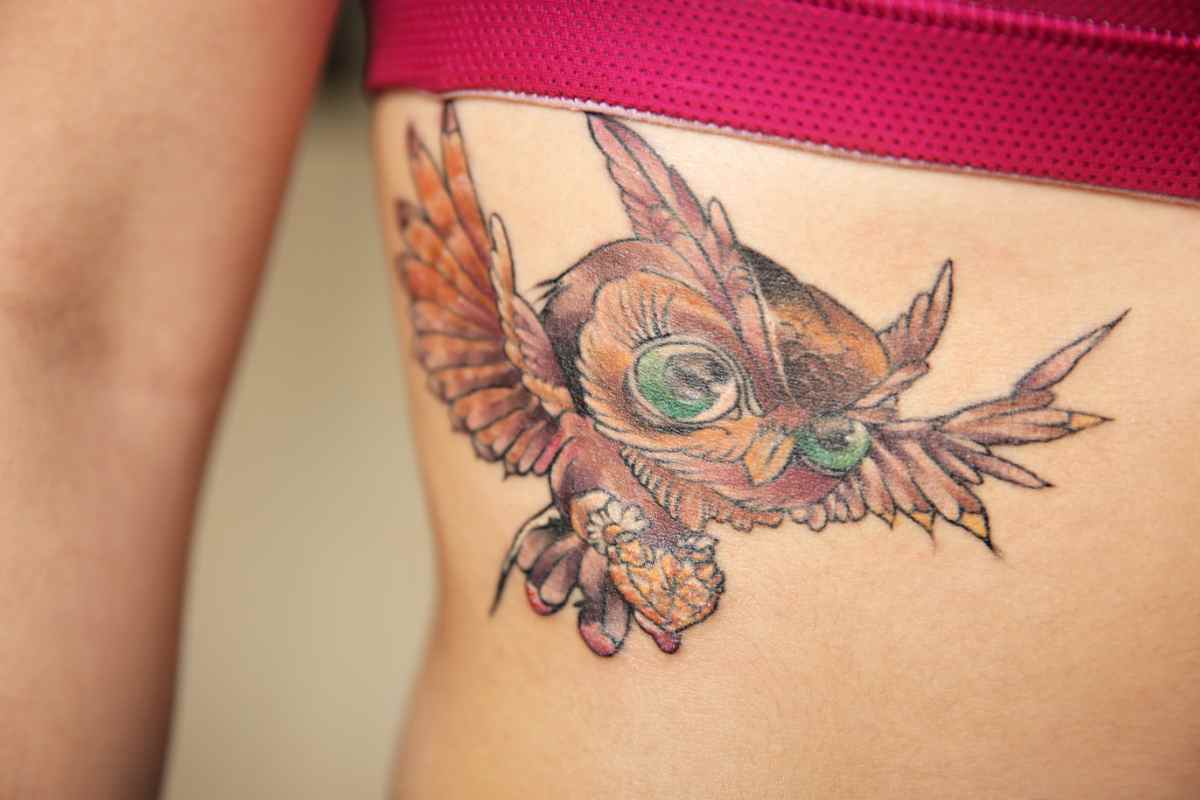 tatuaggio simpatico gufo