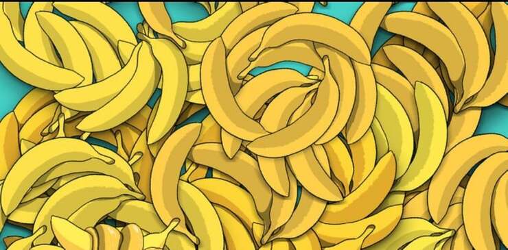 Test visivo trova il serpente tra le banane