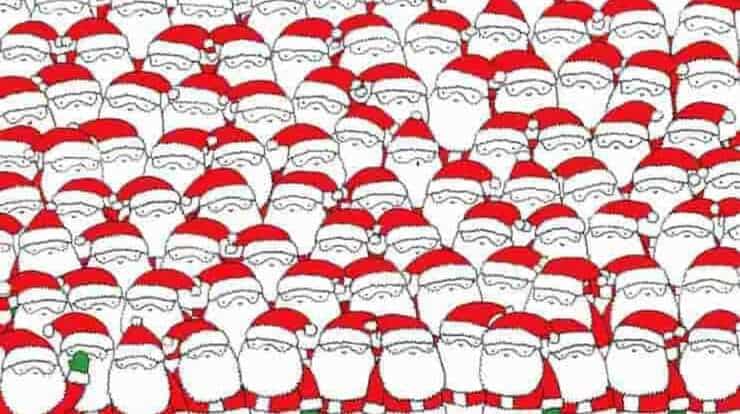 Il test visivo dei Babbi Natale riesci a risolverlo in 5 secondi?