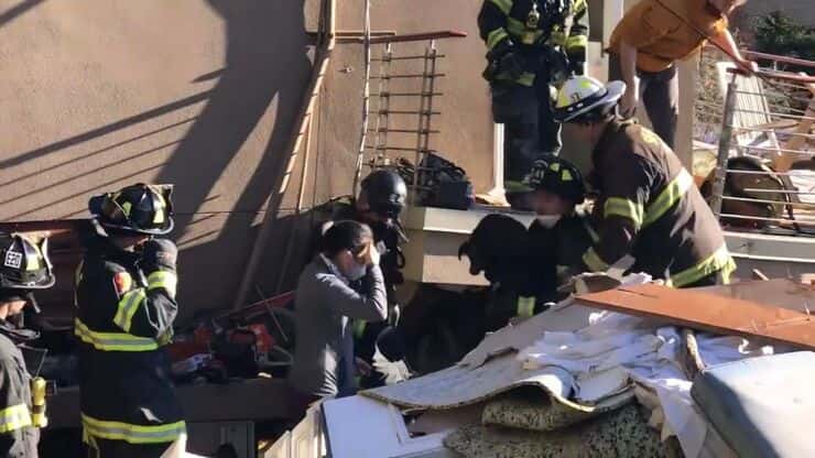 Cucciolo viene salvato dalle macerie (Screen video)