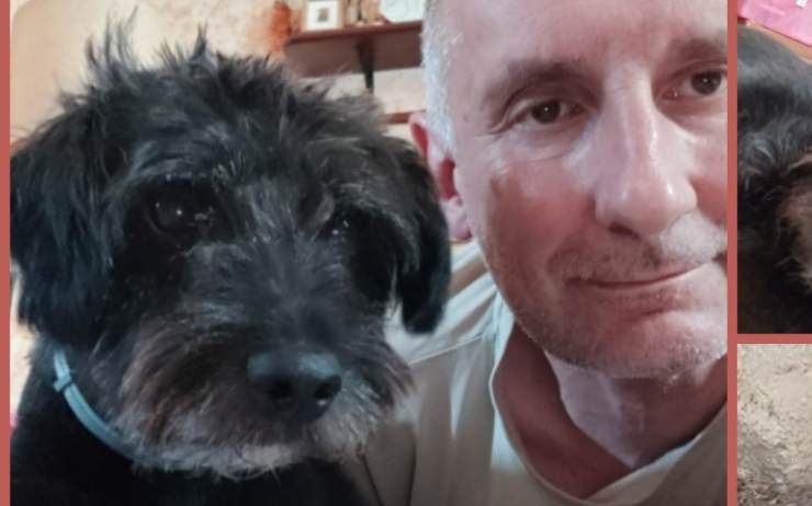 il cane e il suo nuovo padrone (Foto Facebook)