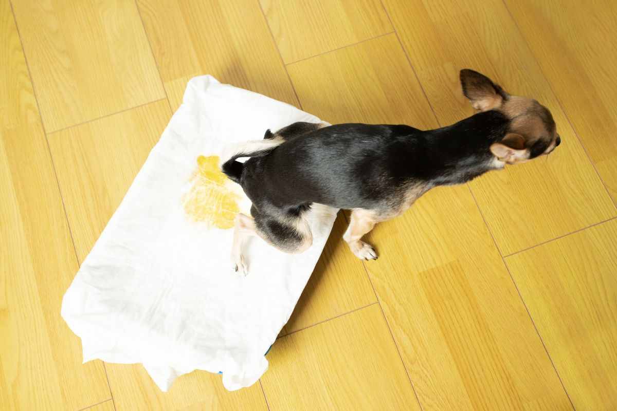pipì del cane su traversina