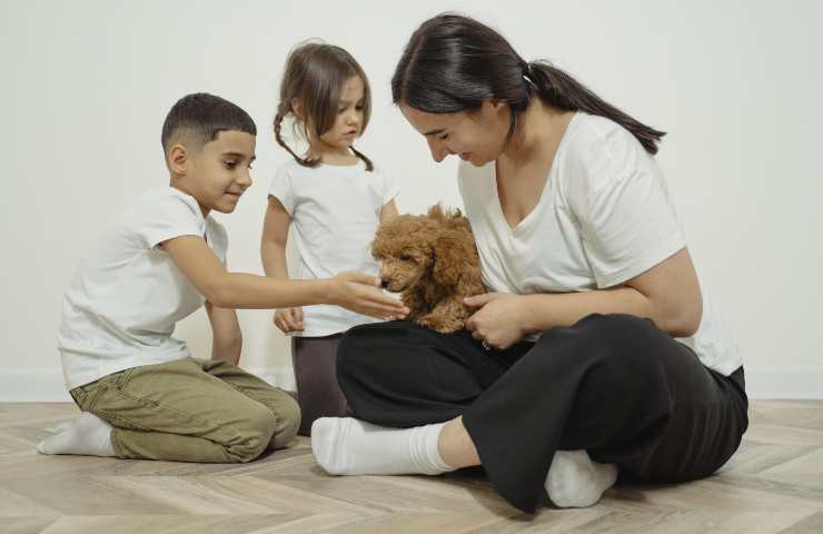 Cane con bambini