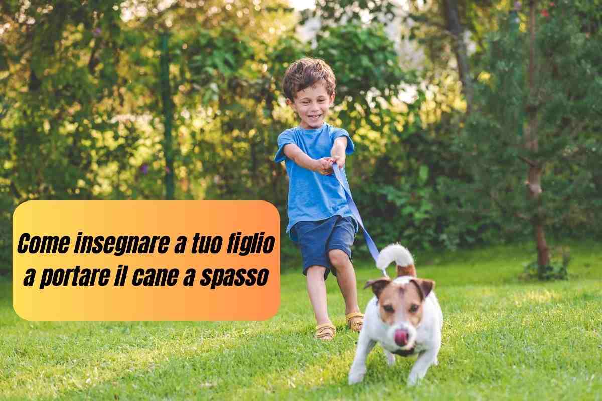 Insegnare ai figli a portare cane a spasso