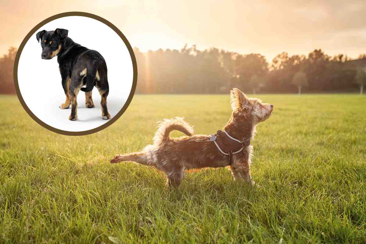 cane cammina all'indietro