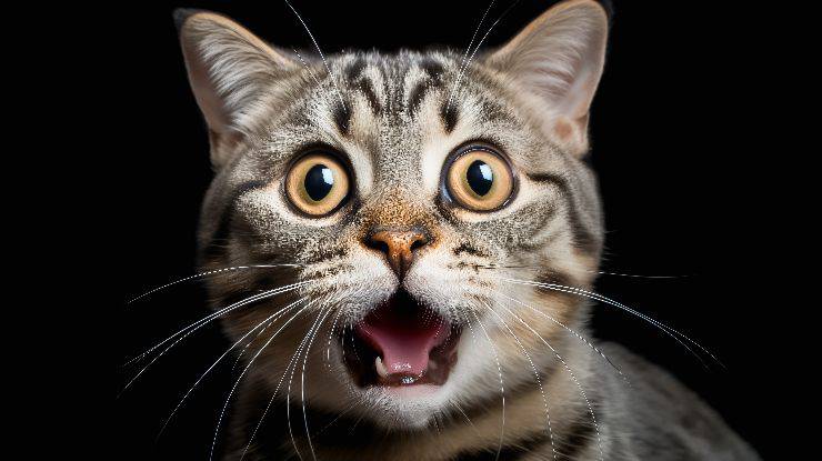 gatto spaventato