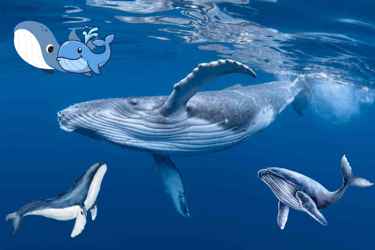 balena in acqua