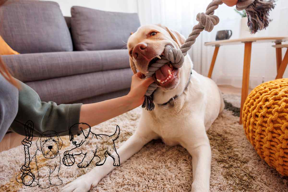 cane gioca a tira e molla