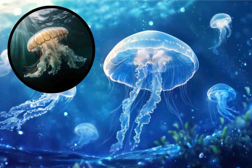 meduse in acqua