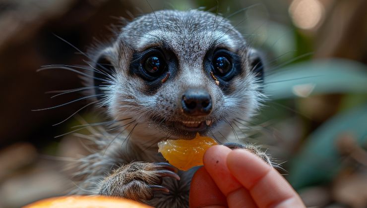 suricato mangia la frutta