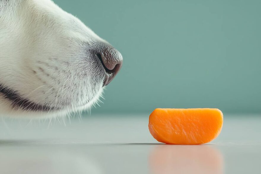 cane annusa cibo