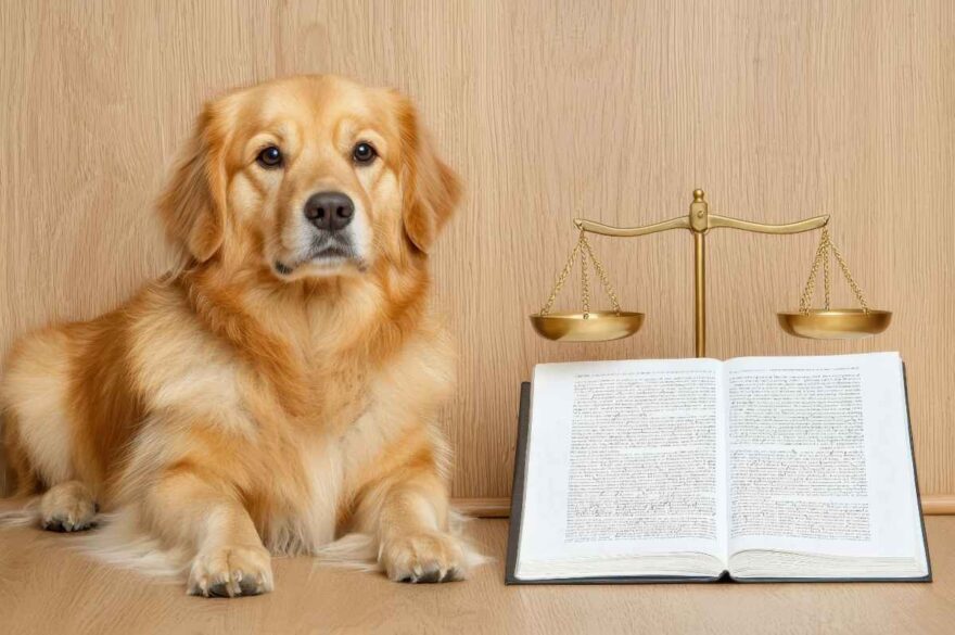 labrador e libro di diritto