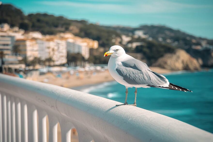 gabbiano sul balcone