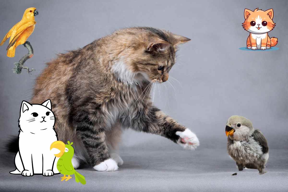 gatto e pappagallo