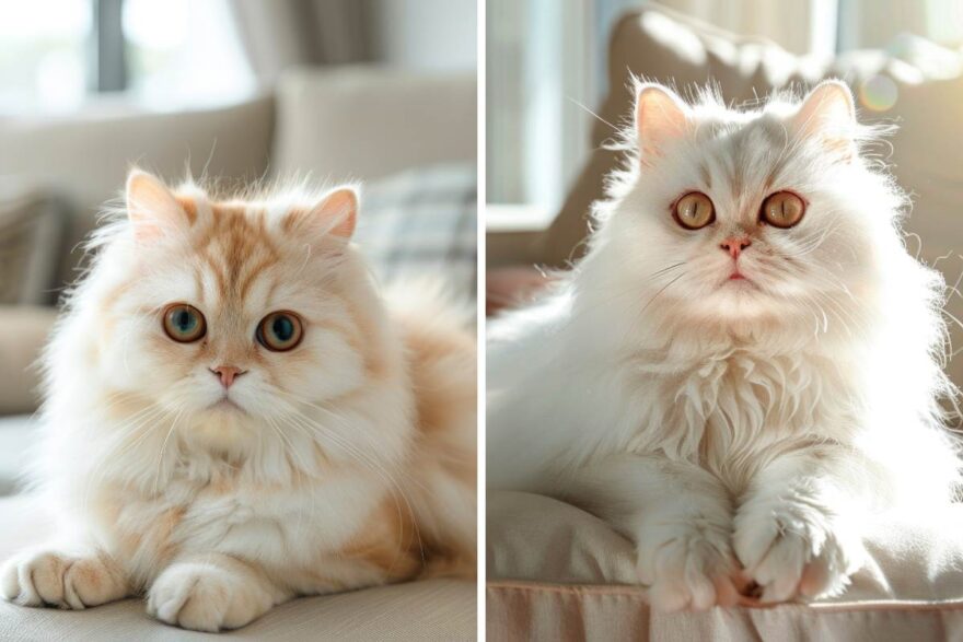 gatto persiano adulto e cucciolo