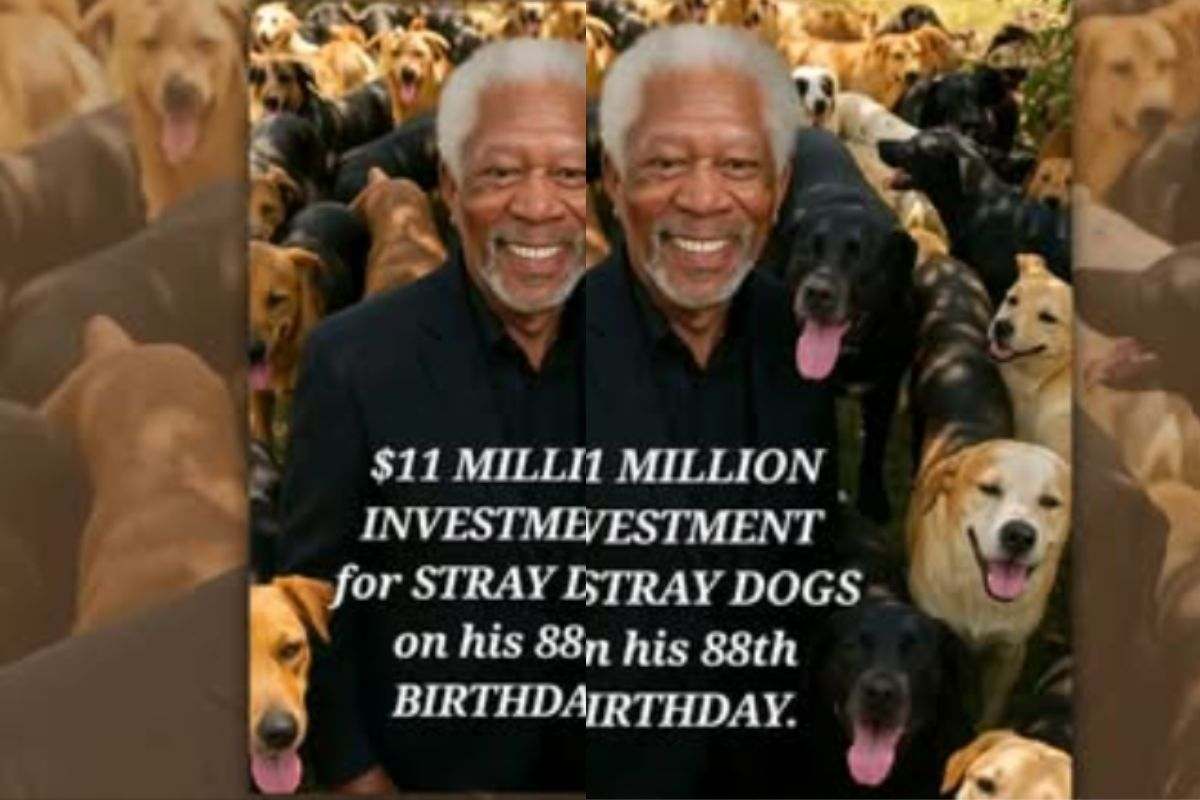 Morgan Freeman e cani