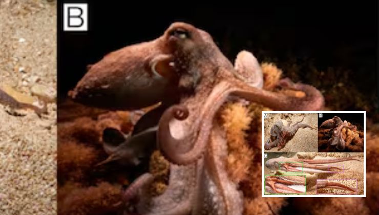 seconda immagine del polpo con tentacolo ferito