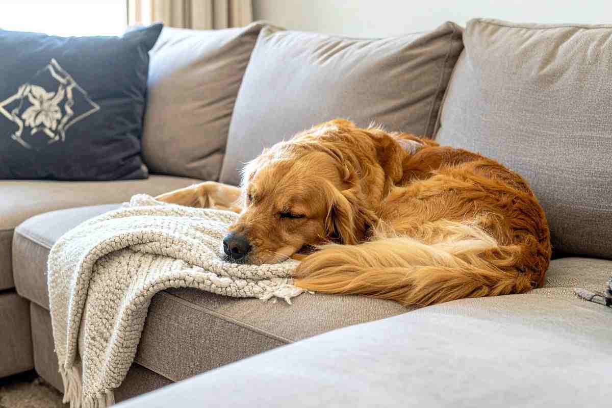 Cane sul divano