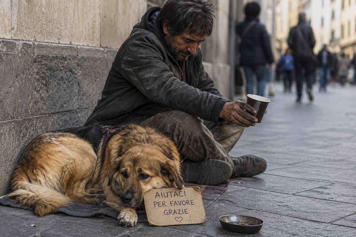 cani che chiedono elemosina